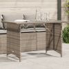 Patio Table with Glass Top Gray 43.3"x26.8"x27.6" Poly Rattan