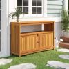 Patio Console Table 43.3"x13.8"x29.5" Solid Wood Acacia