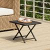 Folding Table Black 17.7"x13.8"x12.6" Poly Rattan