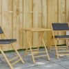 Folding Patio Table 21.7"x21.7"x29.5" Bamboo