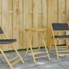 Folding Patio Table Ø21.7"x29.5" Bamboo