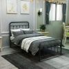 Queen Bed Frame, Metal Twin Bed Frame with Vintage Headboard and Footboard Sturdy Premium Steel Slat Support