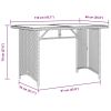 Patio Table with Wooden Top Gray 43.3"x26.8"x27.6" Poly Rattan