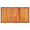 Patio Table Black 55.1"x31.5"x29.5" Poly Rattan Acacia Wood