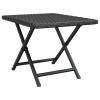 Folding Table Black 17.7"x13.8"x12.6" Poly Rattan