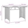 Patio Table with Wooden Top Black 43.3"x26.8"x27.6" Poly Rattan