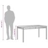 Patio Table Black 55.1"x31.5"x29.5" Poly Rattan Acacia Wood