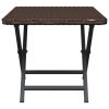 Folding Table Brown 17.7"x13.8"x12.6" Poly Rattan