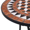 Mosaic Bistro Table Brown 23.6" Ceramic