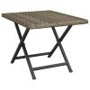 Folding Table Gray 17.7"x13.8"x12.6" Poly Rattan
