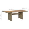 Patio Dining Table Brown 78.7"x39.4"x29.1" Poly Rattan