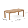 Temecula Outdoor Acacia Wood 4-Seater Chat Set - Brown Patina Finish + Cream Cushion