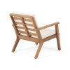 Temecula Outdoor Acacia Wood 4-Seater Chat Set - Brown Patina Finish + Cream Cushion