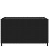 Square Patio Coffee Table Black 19.7"x19.7"x11.8" Poly Rattan