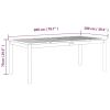 Patio Table Gray 78.7"x39.4"x29.5" Solid Wood Acacia