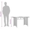 Patio Table with Wooden Top Beige 43.3"x26.8"x27.6" Poly Rattan