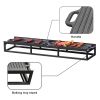 Durable Black Iron Grill Stand with Enamel-Coated Cast Iron Cooking Pans