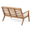Temecula Outdoor Acacia Wood 4-Seater Chat Set - Brown Patina Finish + Cream Cushion