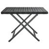 Folding Table Black 17.7"x13.8"x12.6" Poly Rattan