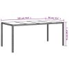 Patio Table Brown 74.8"x35.4"x29.5" Tempered Glass and Poly Rattan
