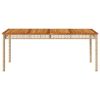 Patio Table Beige 70.9"x35.4"x29.5" Poly Rattan Acacia Wood