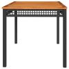 Patio Table Black 55.1"x31.5"x29.5" Poly Rattan Acacia Wood