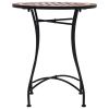 Mosaic Bistro Table Brown 23.6" Ceramic