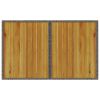 Patio Table with Wooden Top Gray 43.3"x26.8"x27.6" Poly Rattan