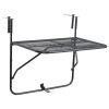 Balcony Table Black 23.6"x15.7" Steel
