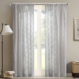 Diamond Sheer Window Curtain Panel(Only 1 Pc Panel) (Color: as Pic)