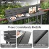 48" Patio Pub Height Table with Storage Shelf and Adjustable Foot Pads