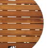 Patio Side Tables 2 pcs with Wooden Top Black Poly Rattan
