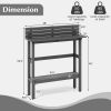48" Patio Pub Height Table with Storage Shelf and Adjustable Foot Pads