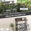 48" Patio Pub Height Table with Storage Shelf and Adjustable Foot Pads